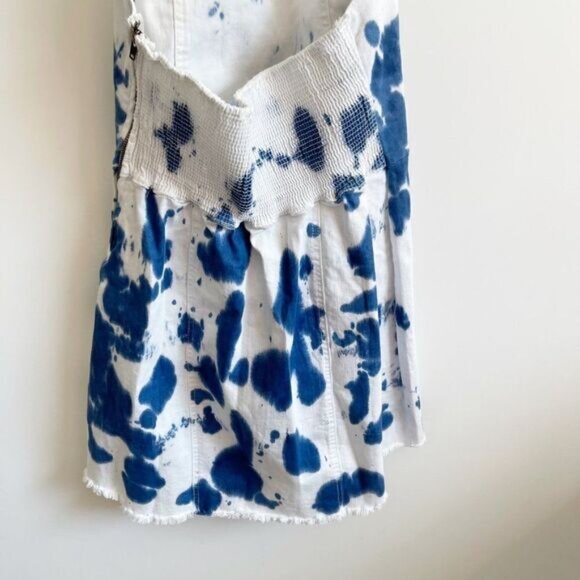 Show Me Your Mumu Jean Smocked Halter Tie Dye Mini Dress Size Large - Picture 5 of 11